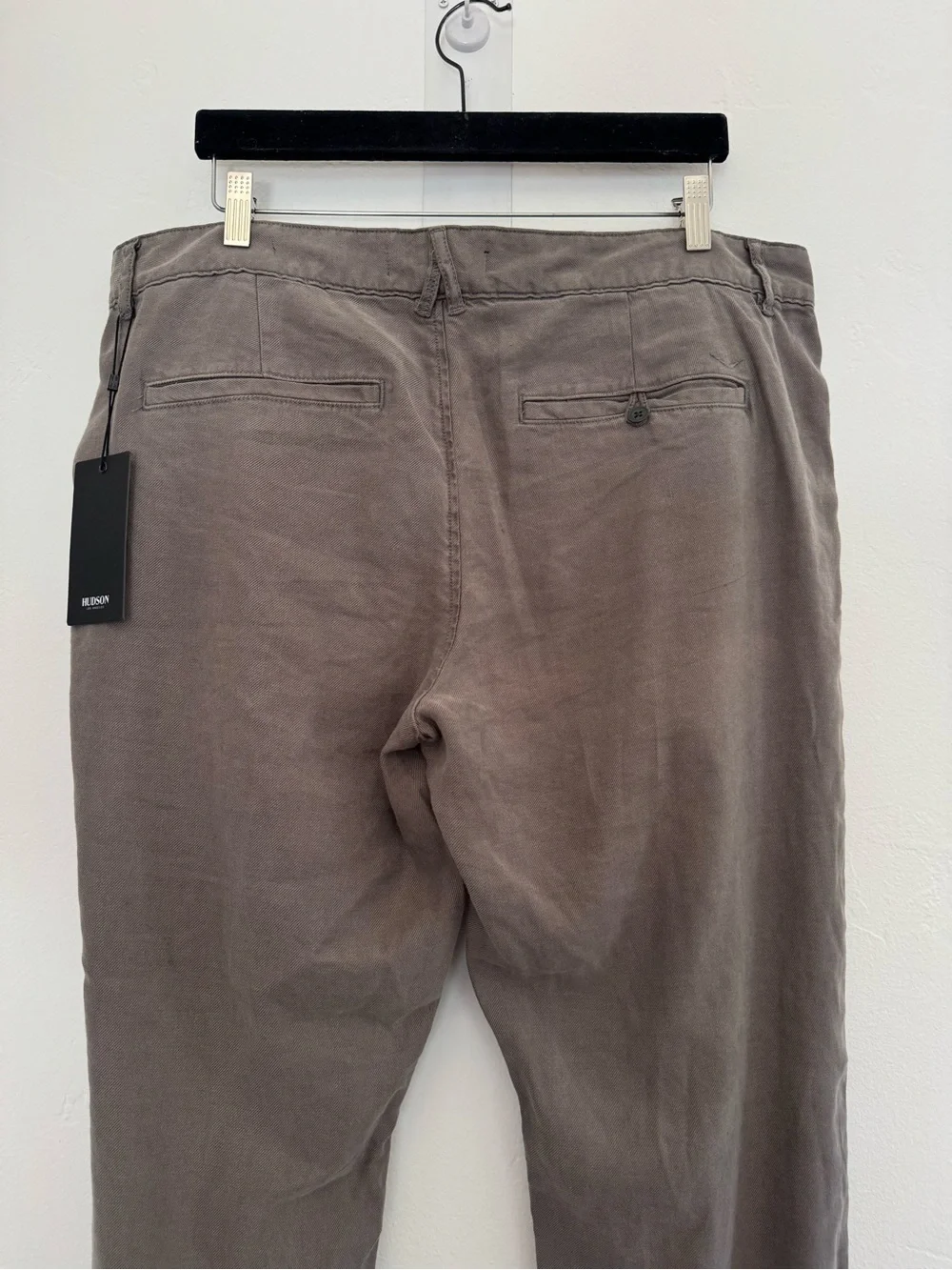 NWT Hudson Classic Slim Straight Fit Stretch Linen Blend Chino Pants *FLAWS*